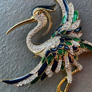 Vintage D’Orlan Heron Brooch
